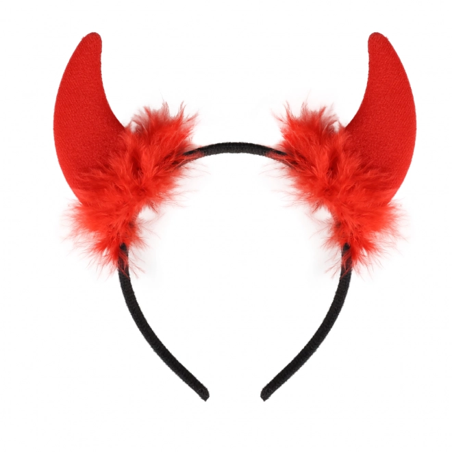 cornes de diable rouges avec plumes