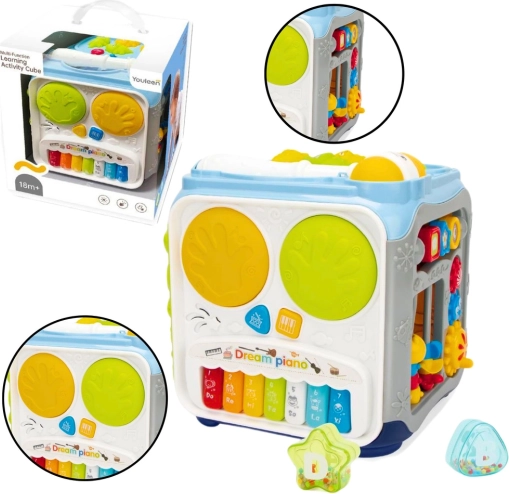Cube éducatif multifonction pour tout-petits avec lumières et sons