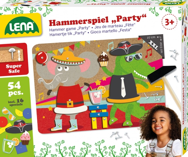 Jeu avec marteau, fête, liège coloré