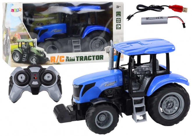 Tracteur RC Commandé à Distance 2.4G Sons Bleu