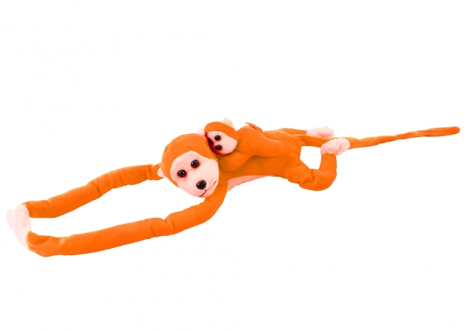 Singe en Peluche avec Bébé Orange avec Son
