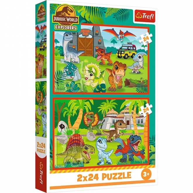 Puzzle 2x24 Petits dinosaures Universal Jurassic World Trefl