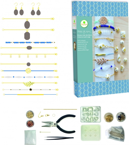 Fabrication de bijoux et bracelets en ciment avec feuille d'or
