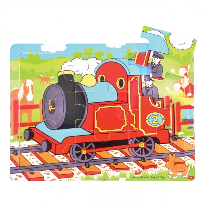 Bigjigs Toys Puzzle en bois train 9 pièces