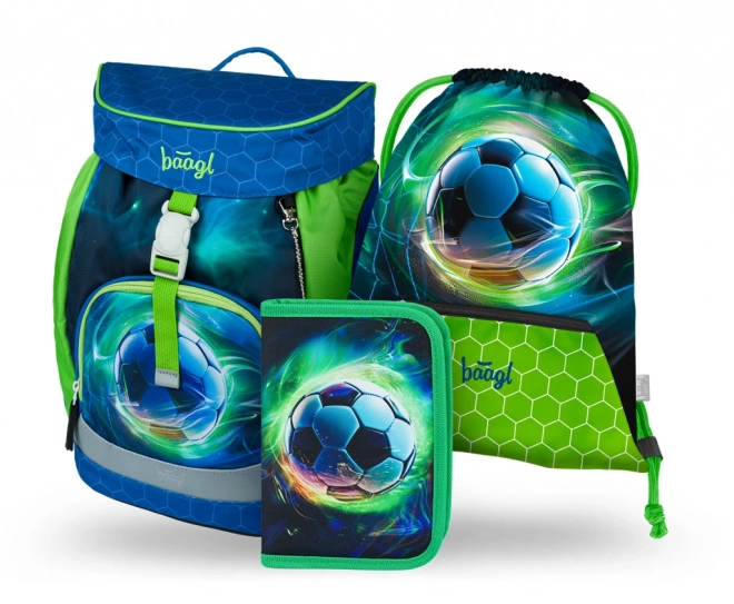 BAAGL 3 SET Airy Ballon de Football : sac à dos, trousse, sac à cordon