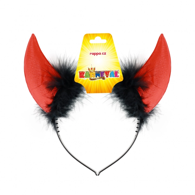 Serre-tête avec cornes de diable et plumes noires