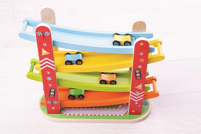 Piste de course en bois pour voitures par Bigjigs Toys