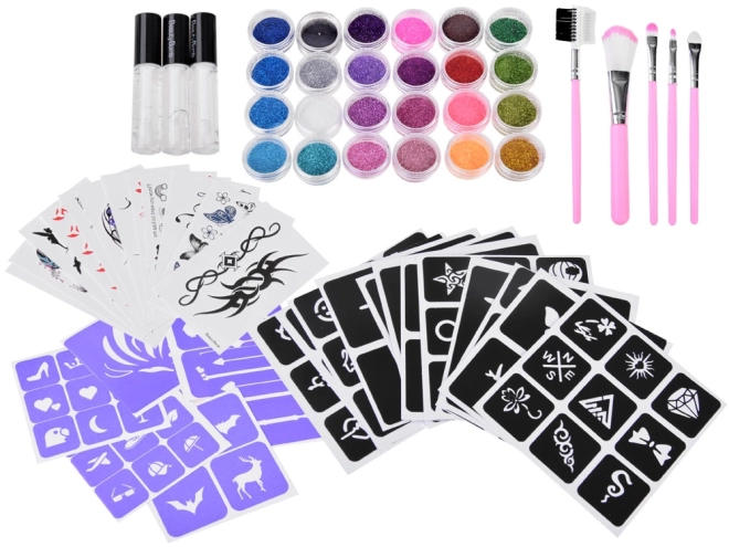 Grande trousse de tatouages pailletés pour enfants