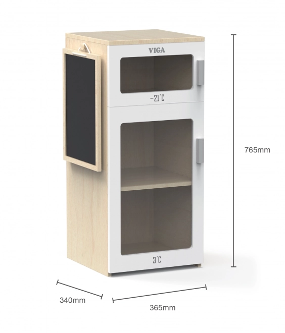 Réfrigérateur en bois Viga avec tableau à craie