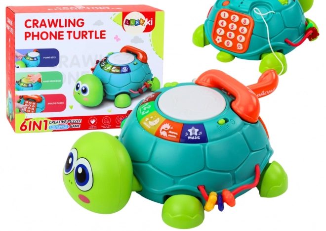 Téléphone éducatif interactif tortue 6 en 1 Lumières Sons Vert