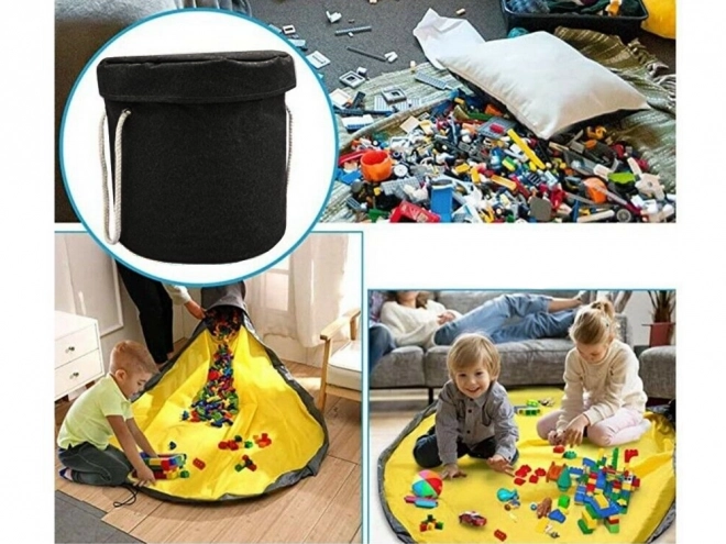 Organisateur Panier à jouets avec tapis et couvercle