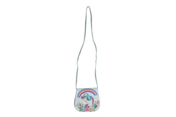 Sac à main/Sac licorne avec strass en plastique 4 couleurs dans un sachet 17x15x3cm
