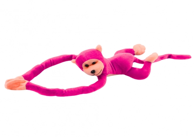 Mascotte en peluche singe avec son rose foncé 60 cm