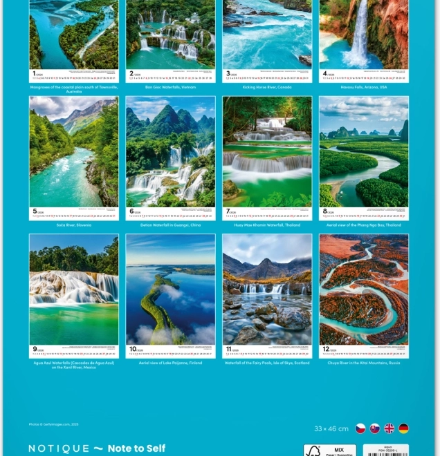 Calendrier mural Eau 2026
