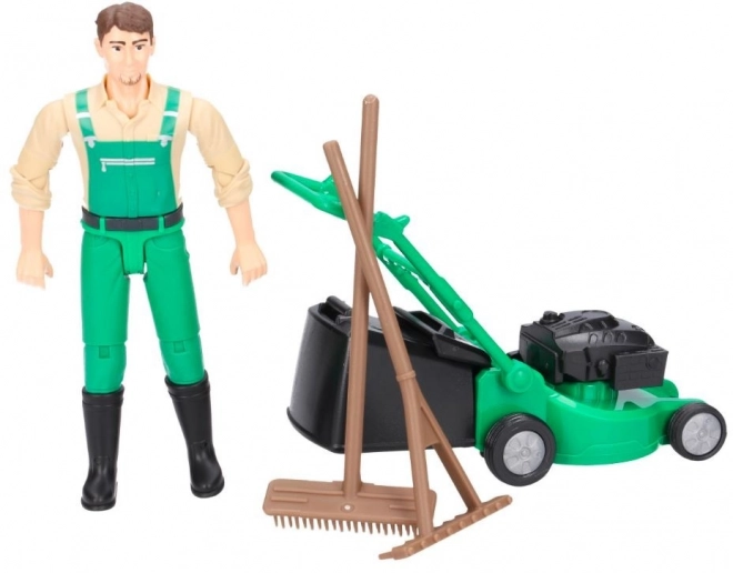 Bruder BWORLD Jardinier avec Tondeuse et Accessoires