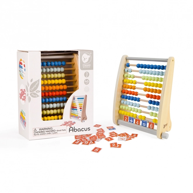 Classic World boulier en bois avec exercices mathématiques