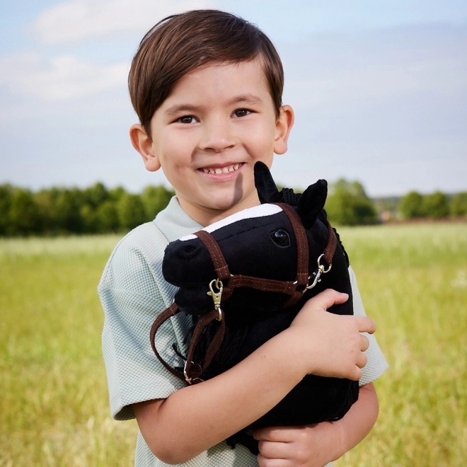 HOPPIHORSE cheval sur bâton hobby horse taille A4 noir