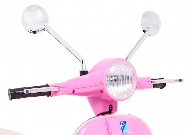 Scooter électrique pour enfants Vespa rose avec roues stabilisatrices