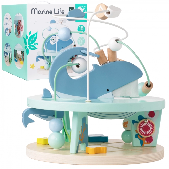 Jeu de Labyrinthe en Bois Monde Marin pour enfants à partir de 18 mois