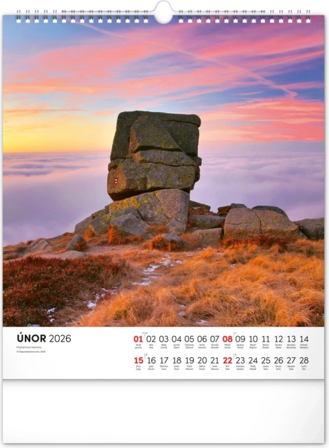 Calendrier mural Krkonoše 2026