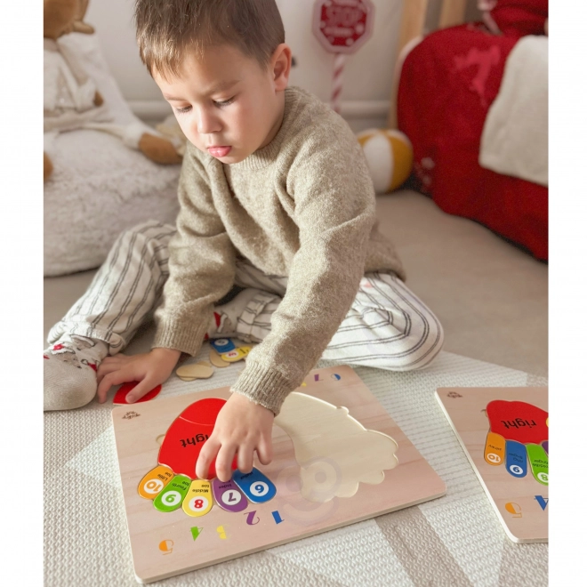 Puzzle éducatif en bois mains et pieds
