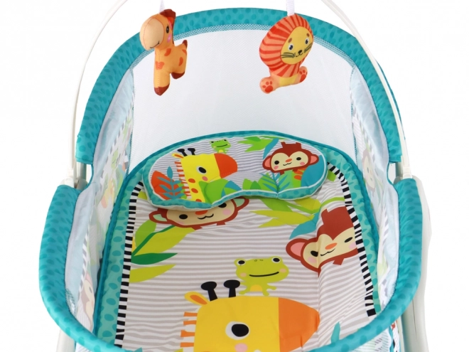 Lit bébé multifonctionnel 2 en 1 Baby Mat Sons Vibrations Bleu