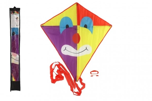 Cerf-volant clown volant nylon 78x88cm dans un sac en tissu 11x90x2cm
