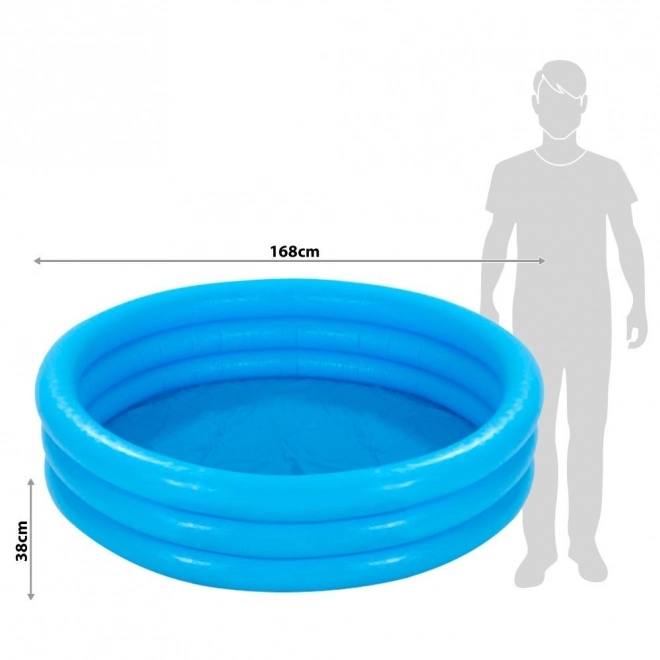 Piscine gonflable bleue avec 3 chambres - 168 x 38 cm
