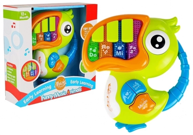 Petit piano pour enfants Perroquet vert