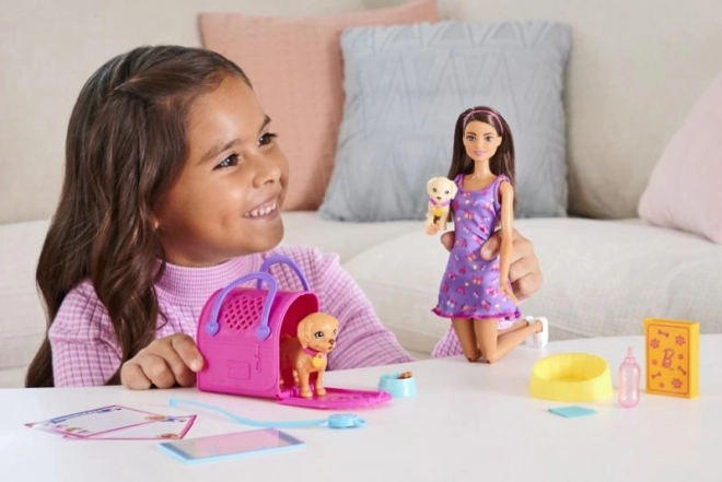 Barbie Poupée avec chiots HKD86