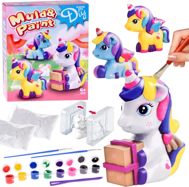 Kit créatif DIY – moulage et peinture de licornes en plâtre