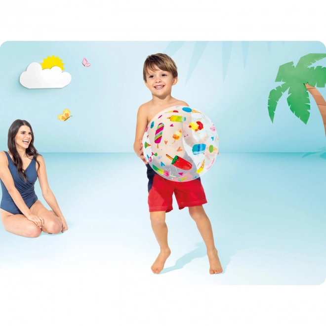 Balle gonflable avec motifs - 51 cm