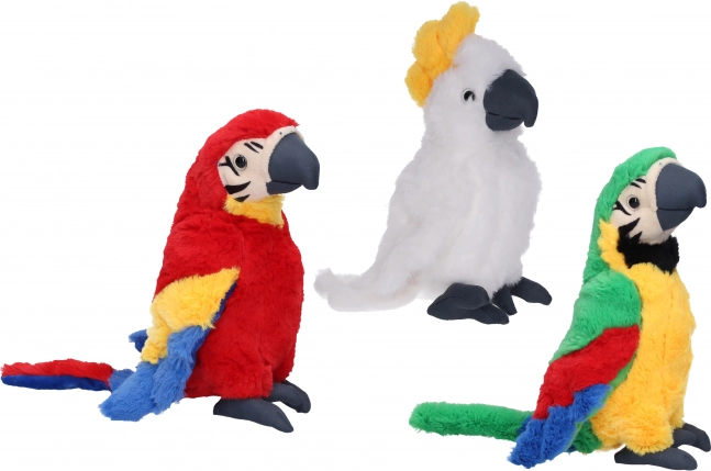 perroquet en peluche 24 cm – jouet tout doux en 3 couleurs