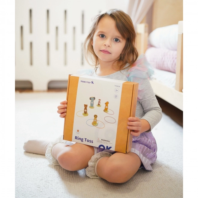 Jeu de précision en bois avec anneaux Tooky Toy