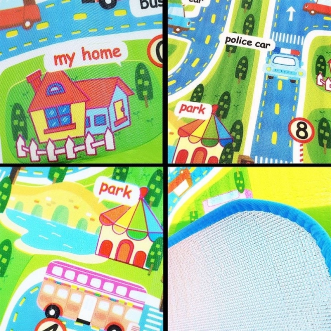 Tapis de jeu pliant pour enfants avec motif de rue 160 x 130 cm