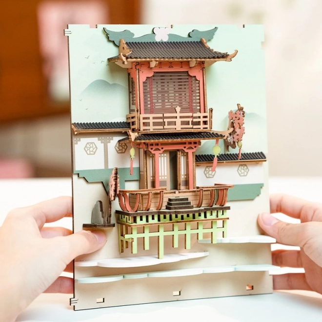 RoboTime Puzzle 3D Serrure de Livres "Falling Sakura" (en bois)