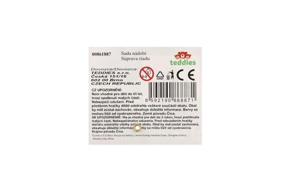 Ensemble de cuisine + aliments en plastique dans un sac 20,5x30cm