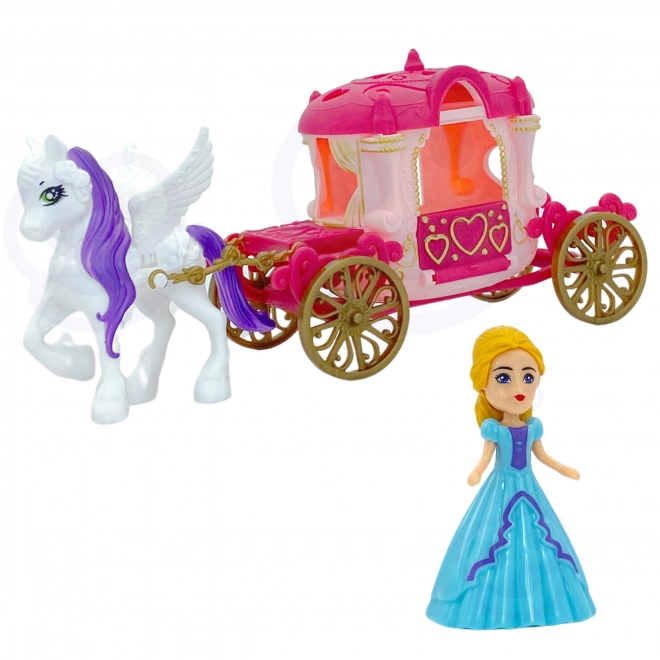 Château magique interactif avec carrosse et accessoires