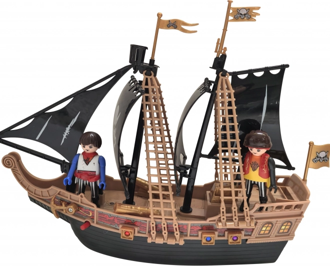 Bateau pirate avec figurines et effets lumineux et sonores 30 cm