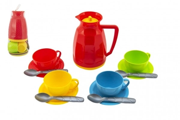 Ensemble de vaisselle pour thé en plastique 13 pièces dans un filet 11x20x11cm 12m+