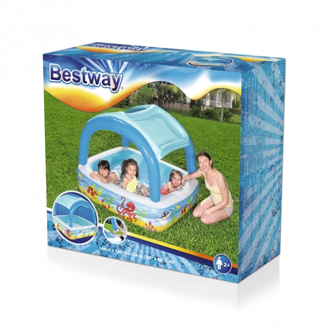 Piscine gonflable pour enfants avec abri