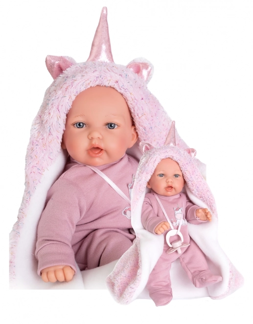 Antonio Juan 12238 PETIT - poupée réaliste avec sons et corps en tissu doux - 27 cm