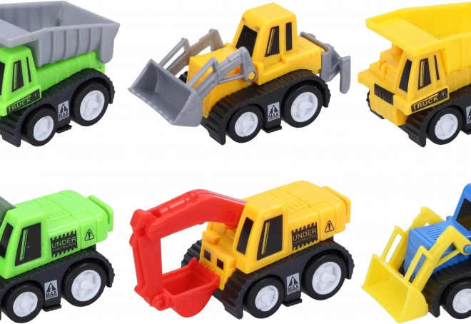 Voitures de construction 6 pcs 6 cm