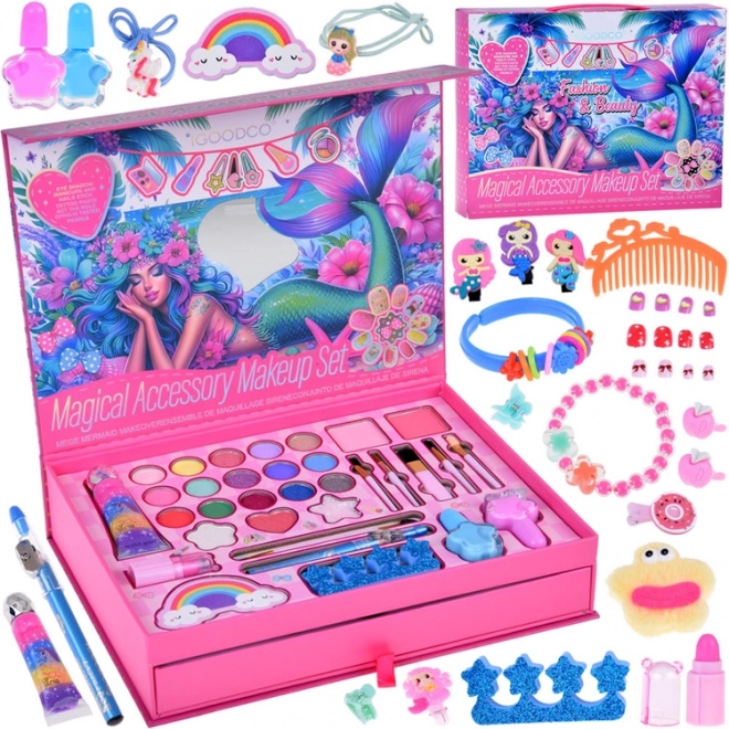 Grande trousse de beauté Sirène fards à paupières vernis pinces élastiques pour cheveux