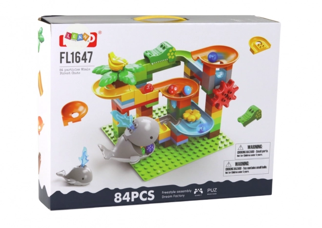 Blocs de construction Baleine Toboggan à billes 84 pcs.