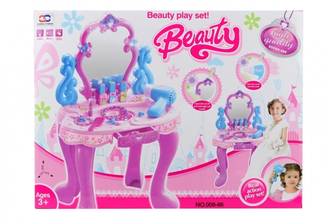 Coiffeuse Enfant avec Miroir et Accessoires