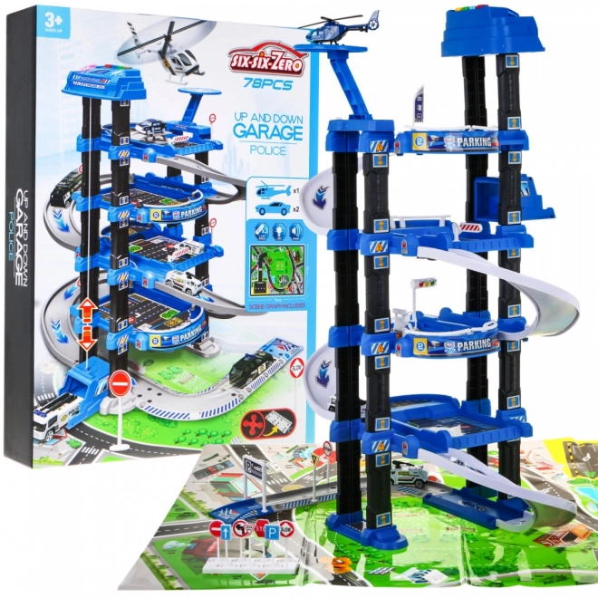 Méga parking à plusieurs niveaux + tapis