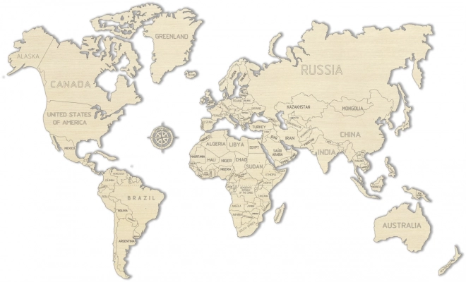 Carte en bois du monde WOODEN CITY grande