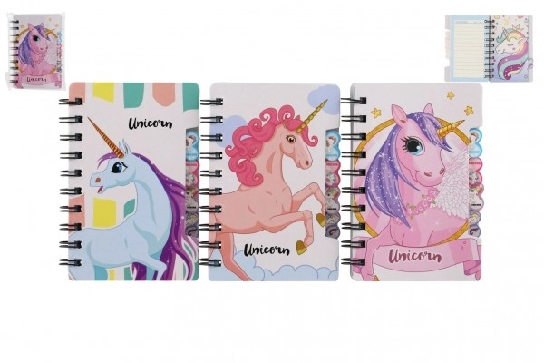 Bloc-notes avec motif de licorne
