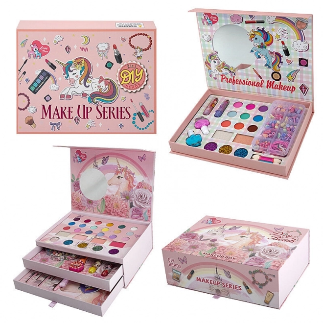 Coffret maquillage ongles 3 en 1 Boîte à bijoux rose
